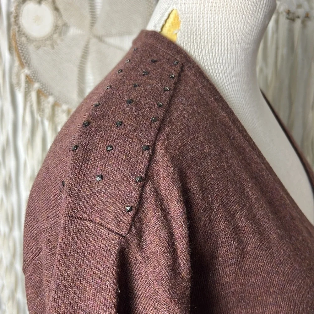 Brunello Cucinelli Cinnamon Colored Cashmere V-Neck Sweater Size M - Picture 3 of 12